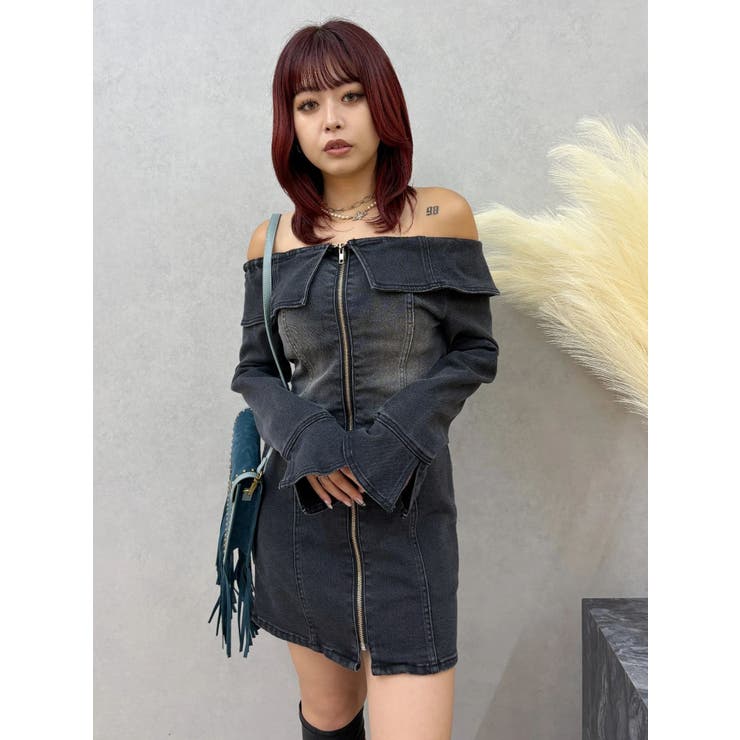 オフショルデニムミニワンピース | EVRIS | 詳細画像20 