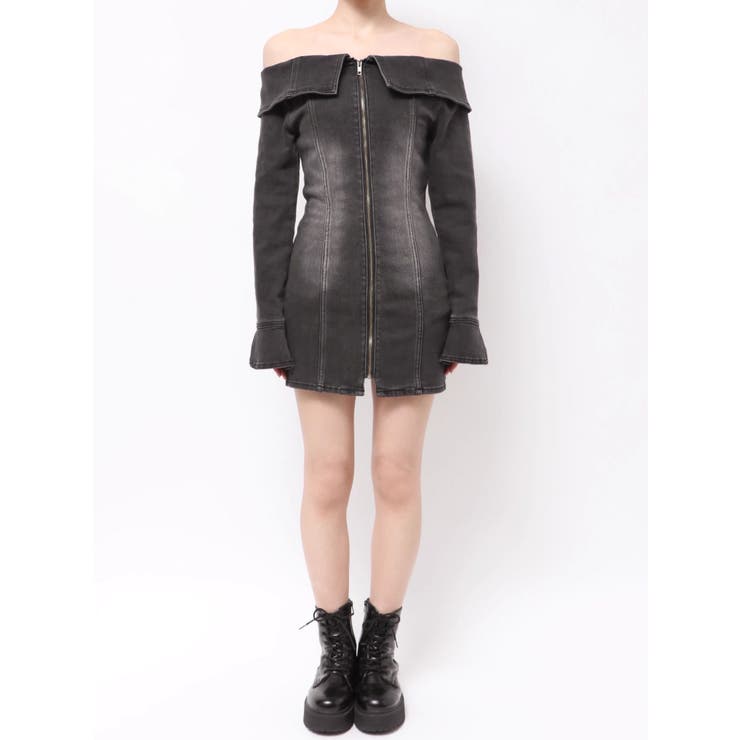 オフショルデニムミニワンピース | EVRIS | 詳細画像35 