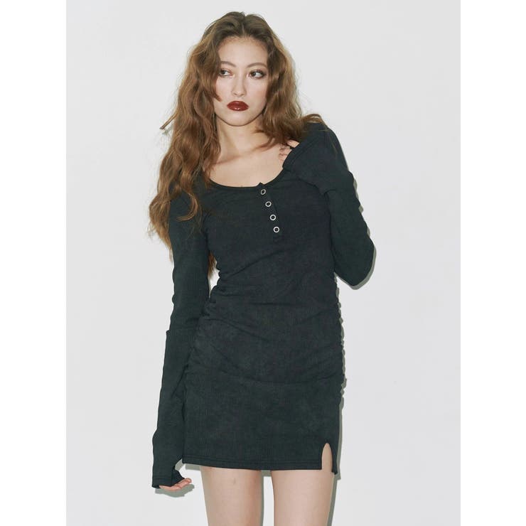 ヘンリーネックカットミニワンピース | EVRIS | 詳細画像16 