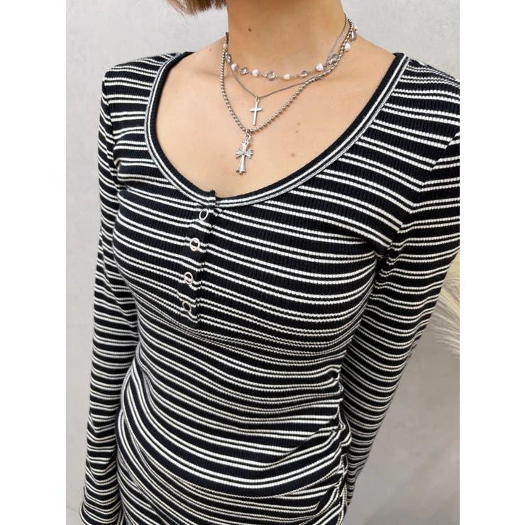 ヘンリーネックカットミニワンピース | EVRIS | 詳細画像8 