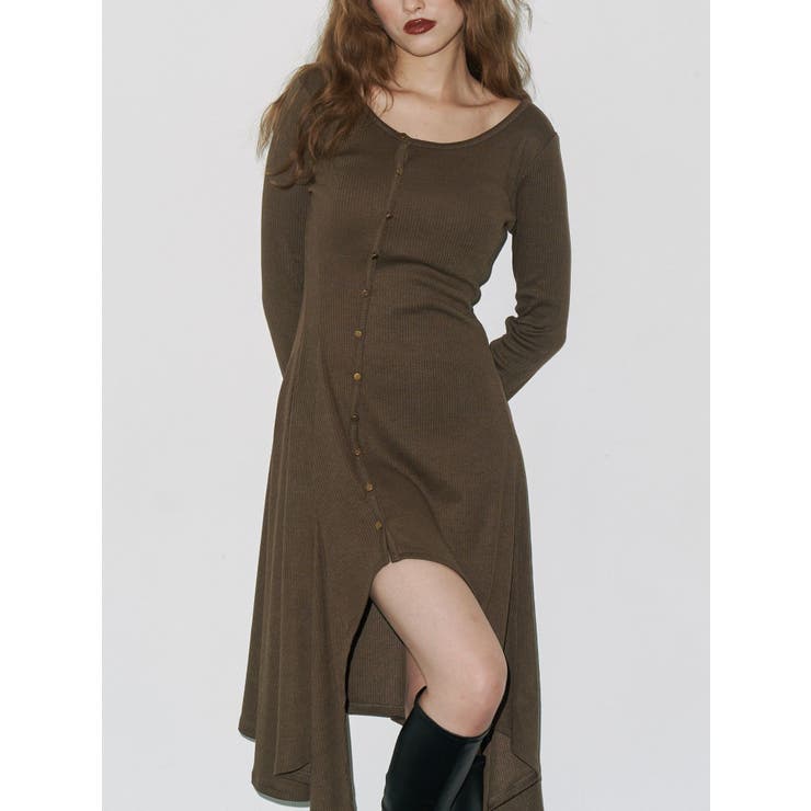 ブラウン | ロングスリットワンピース | EVRIS