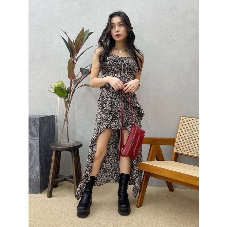 ギャザーアシンメトリーロングワンピース | EVRIS | 詳細画像22 