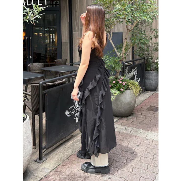 ギャザーアシンメトリーロングワンピース | EVRIS | 詳細画像3 