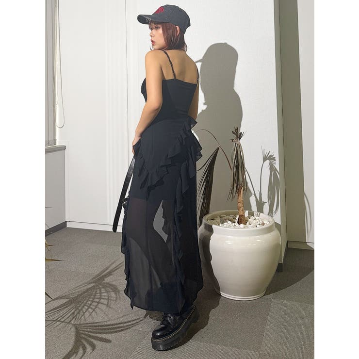 ギャザーアシンメトリーロングワンピース | EVRIS | 詳細画像36 