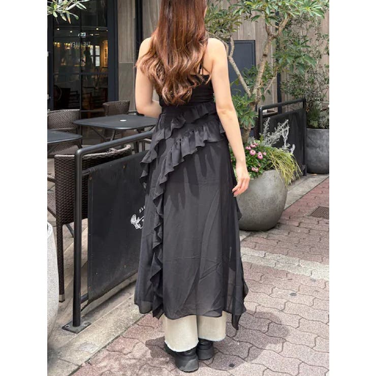 ギャザーアシンメトリーロングワンピース | EVRIS | 詳細画像4 