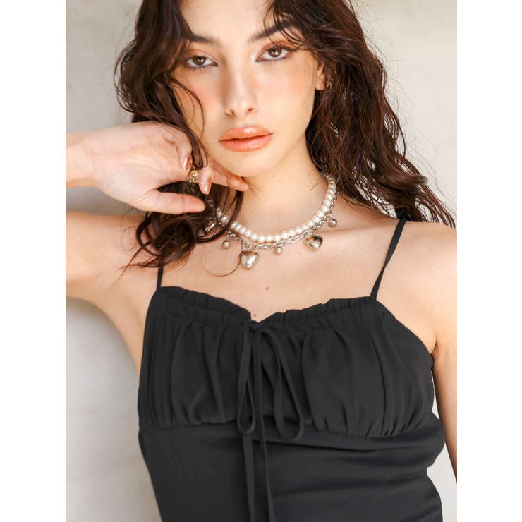 ギャザーアシンメトリーロングワンピース | EVRIS | 詳細画像40 