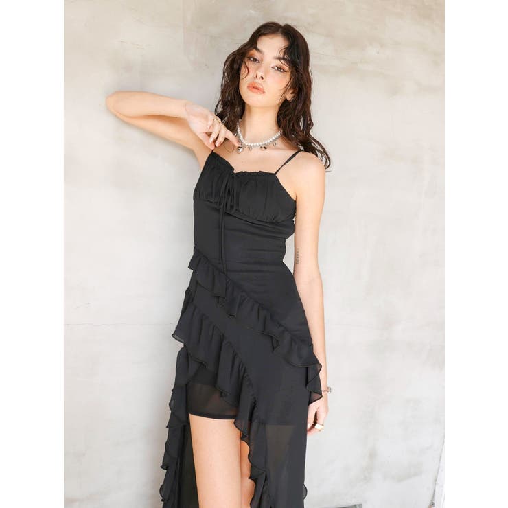 ギャザーアシンメトリーロングワンピース | EVRIS | 詳細画像42 