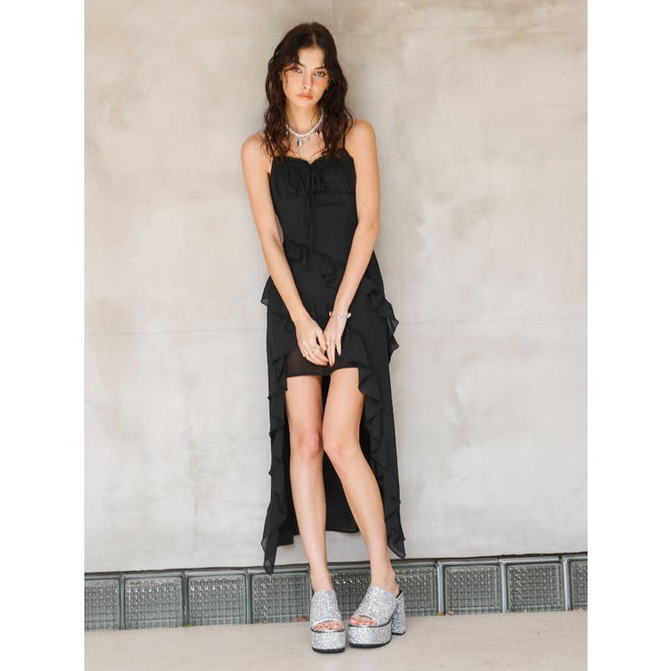 ギャザーアシンメトリーロングワンピース | EVRIS | 詳細画像43 