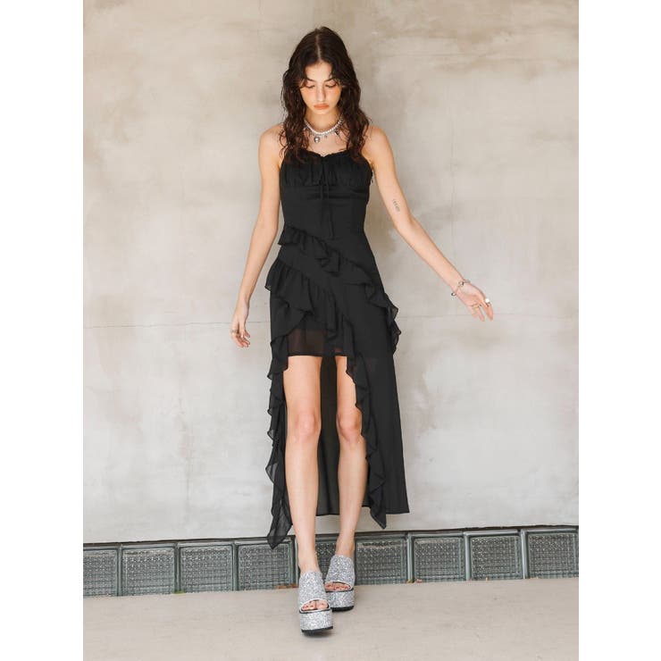 ギャザーアシンメトリーロングワンピース | EVRIS | 詳細画像44 