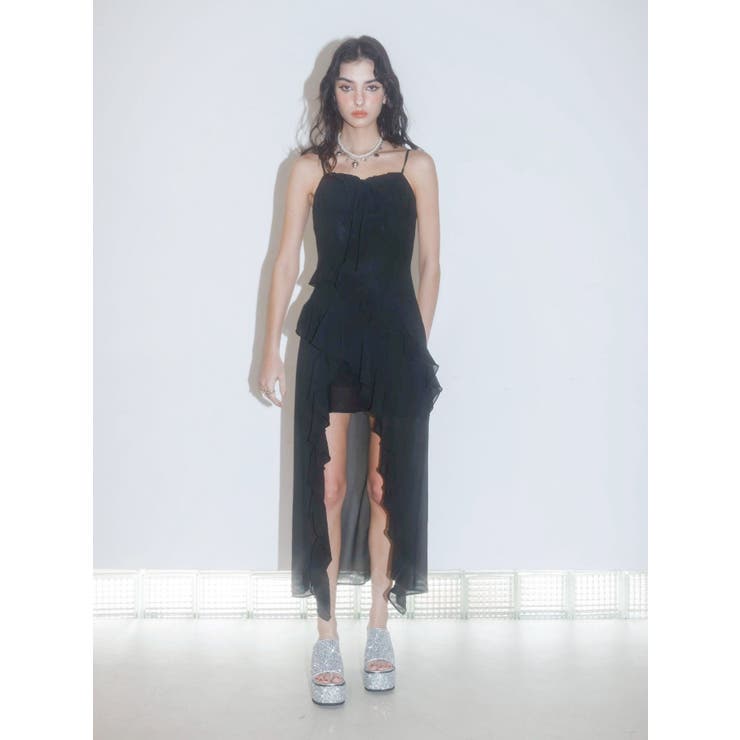 ギャザーアシンメトリーロングワンピース | EVRIS | 詳細画像48 