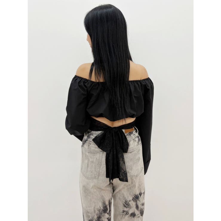 ブラック | バックリボンブラウス | EVRIS