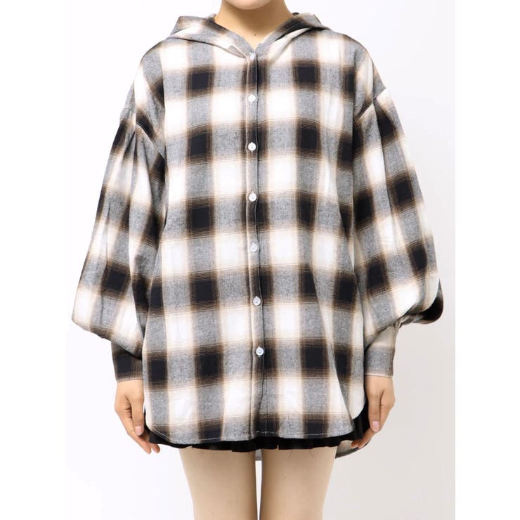 フードチェックオーバーサイズシャツ【セットアップ着用可能】 | EVRIS | 詳細画像27 