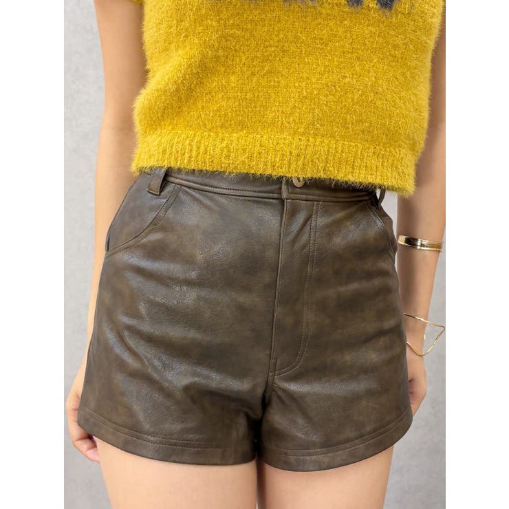 フェイクレザータイトショートパンツ[品番：MKSW0065254]｜EVRIS