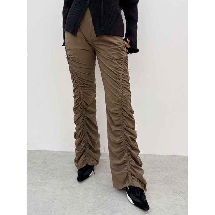 ブラウン | ギャザーフレアパンツ | EVRIS