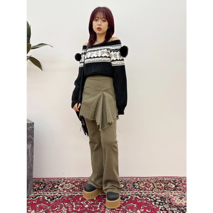 ハイウエストレイヤードフレアパンツ | EVRIS | 詳細画像13 