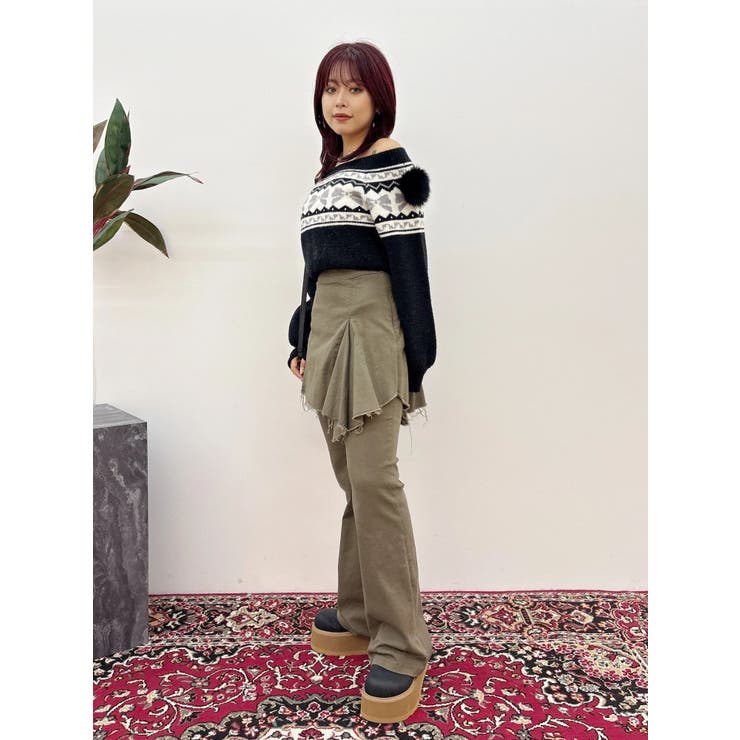 ハイウエストレイヤードフレアパンツ | EVRIS | 詳細画像14 