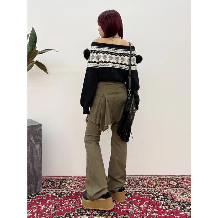 ハイウエストレイヤードフレアパンツ | EVRIS | 詳細画像15 