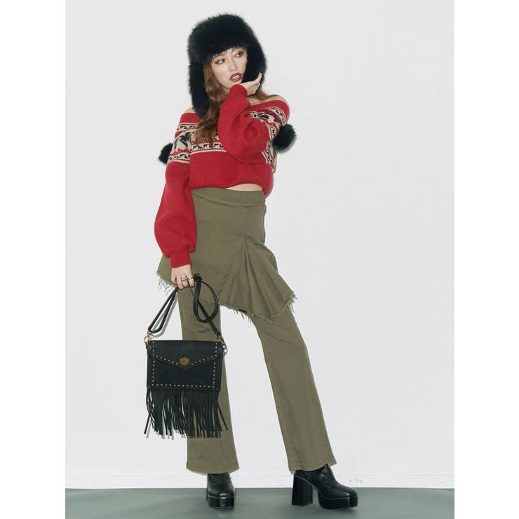 ハイウエストレイヤードフレアパンツ | EVRIS | 詳細画像3 