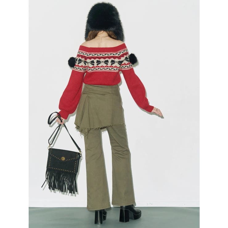 ハイウエストレイヤードフレアパンツ | EVRIS | 詳細画像4 