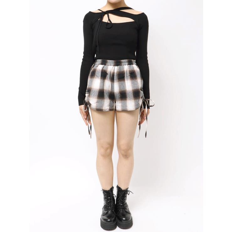サイドギャザーチェックショートパンツ【セットアップ着用可能】 | EVRIS | 詳細画像31 