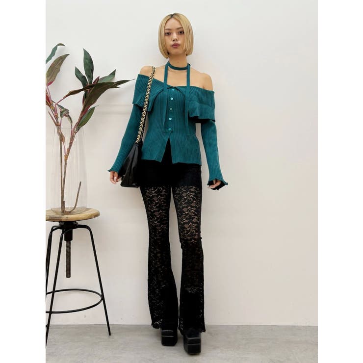 ハイウエストレースフレアパンツ | EVRIS | 詳細画像14 