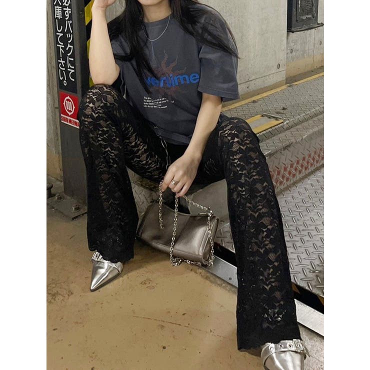 ハイウエストレースフレアパンツ | EVRIS | 詳細画像3 