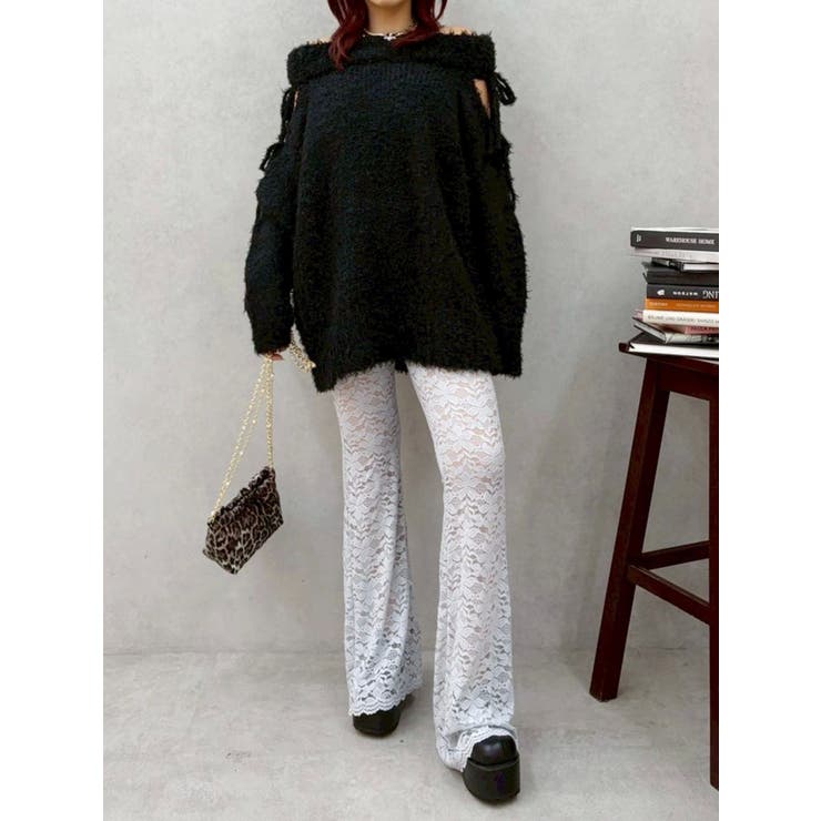 ハイウエストレースフレアパンツ | EVRIS | 詳細画像37 