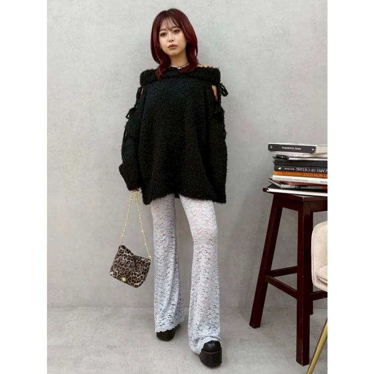 ハイウエストレースフレアパンツ | EVRIS | 詳細画像40 