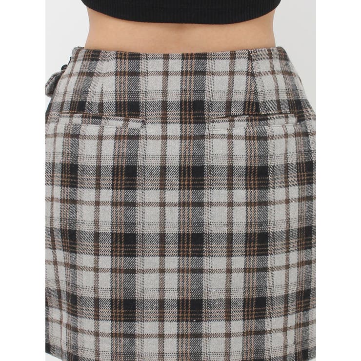 ラップチェックミニスカート【セットアップ着用可能】 | EVRIS | 詳細画像31 