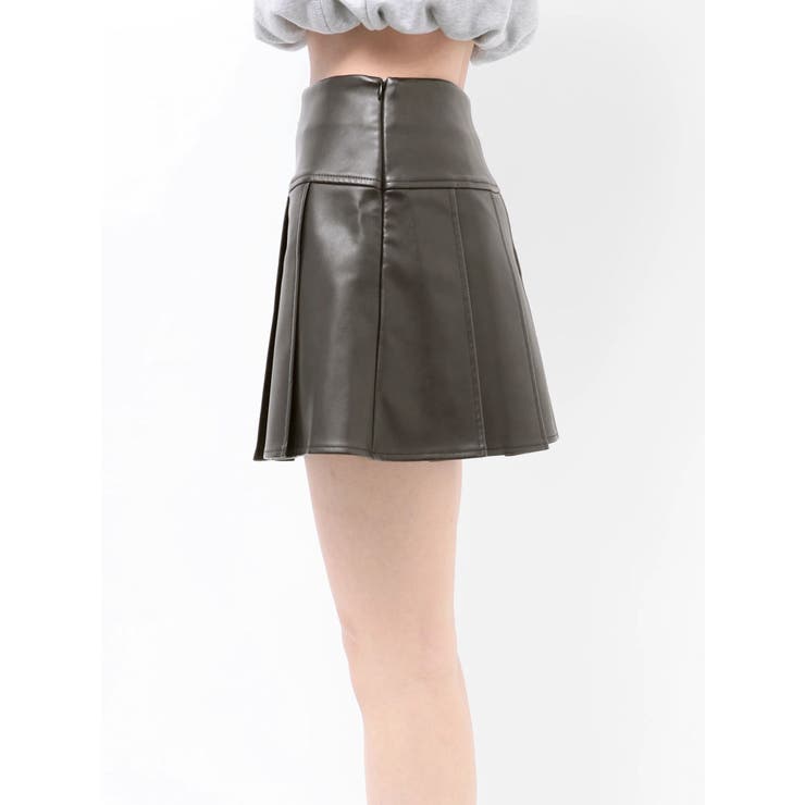ヴィンテージライクフェイクレザープリーツミニスカート【セットアップ着用可能】 | EVRIS | 詳細画像43 