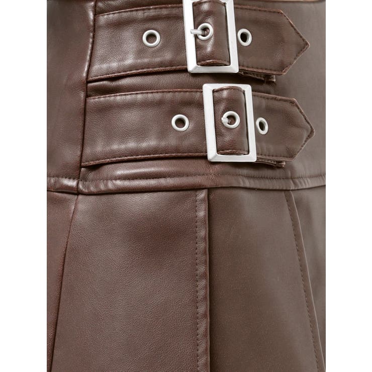 ヴィンテージライクフェイクレザープリーツミニスカート【セットアップ着用可能】 | EVRIS | 詳細画像50 