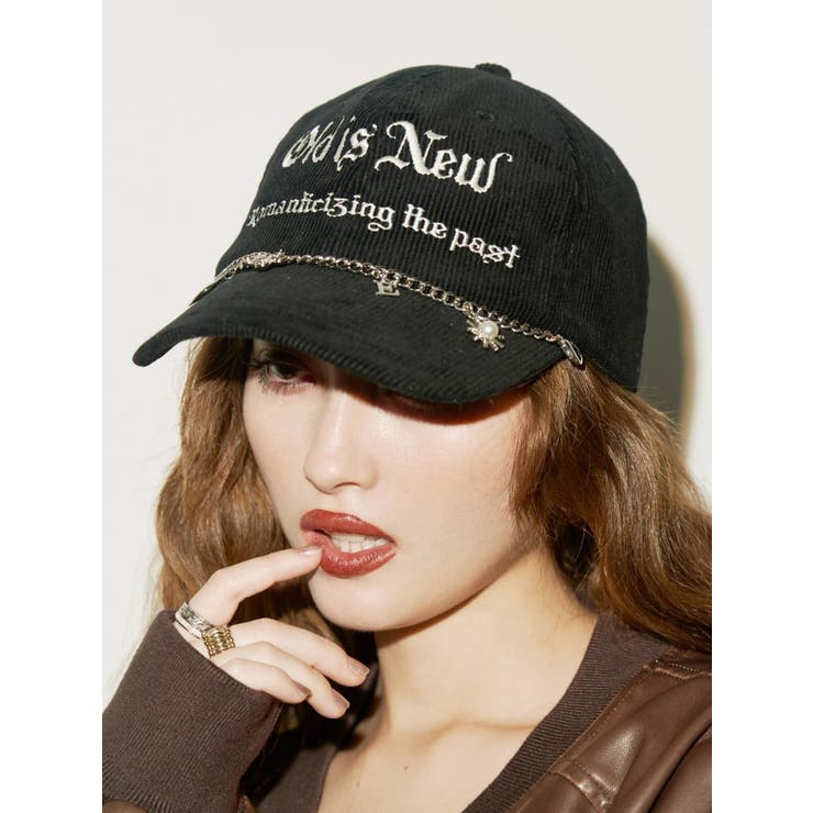 ブラック | チャームコーデュロイCAP | EVRIS