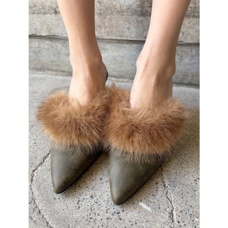 ポインテッドトゥフェイクファーミュール | EVRIS | 詳細画像23 