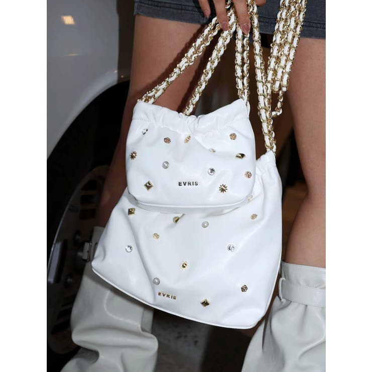 スタッズチェーンBIGショルダーBAG | EVRIS | 詳細画像20 