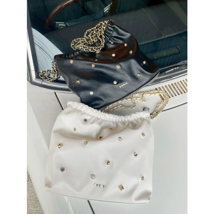 スタッズチェーンBIGショルダーBAG | EVRIS | 詳細画像23 
