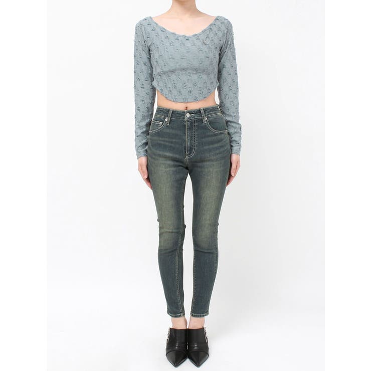 ヴィンテージライクストレッチスキニーデニムパンツ | EVRIS | 詳細画像34 