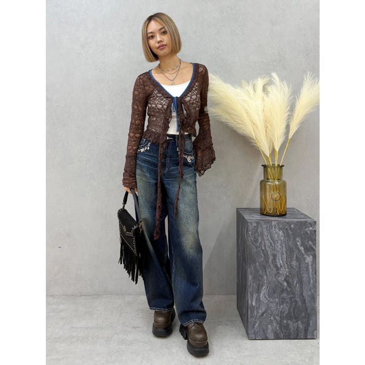 ポケットエンブロイダリーワイドデニムパンツ | EVRIS | 詳細画像20 