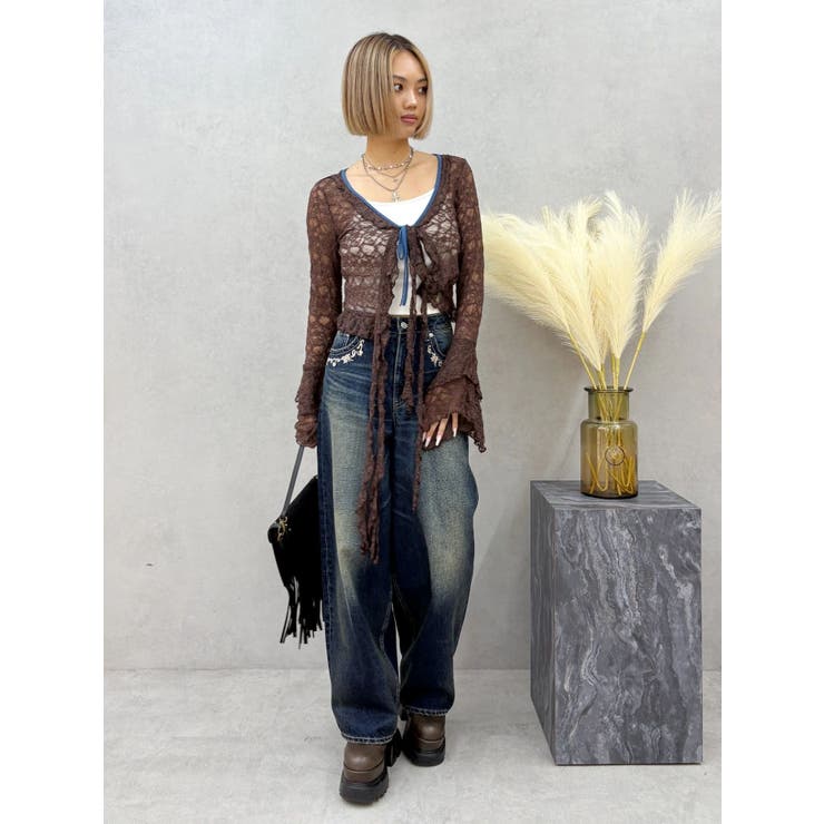 ポケットエンブロイダリーワイドデニムパンツ | EVRIS | 詳細画像22 