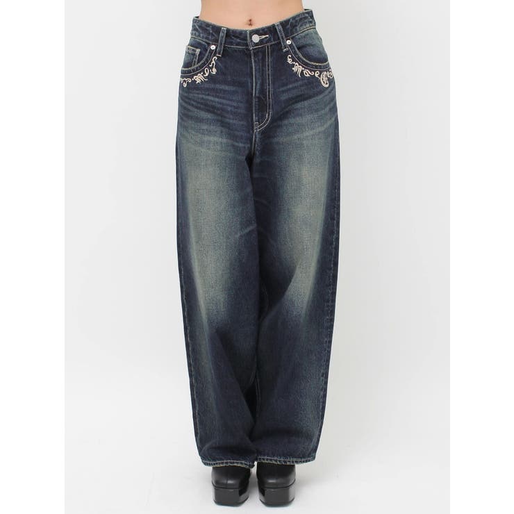 ポケットエンブロイダリーワイドデニムパンツ | EVRIS | 詳細画像28 