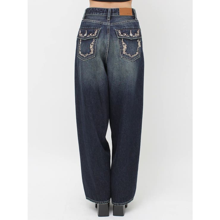 ポケットエンブロイダリーワイドデニムパンツ | EVRIS | 詳細画像30 