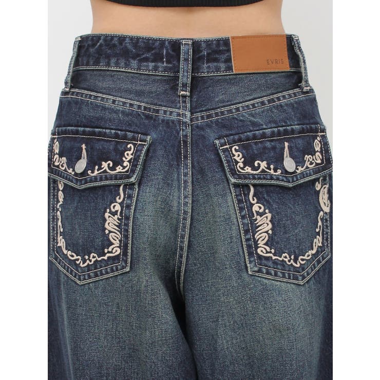 ポケットエンブロイダリーワイドデニムパンツ | EVRIS | 詳細画像31 