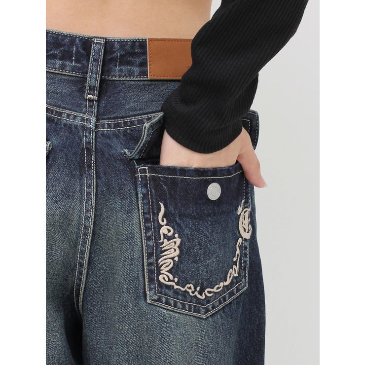 ポケットエンブロイダリーワイドデニムパンツ | EVRIS | 詳細画像32 