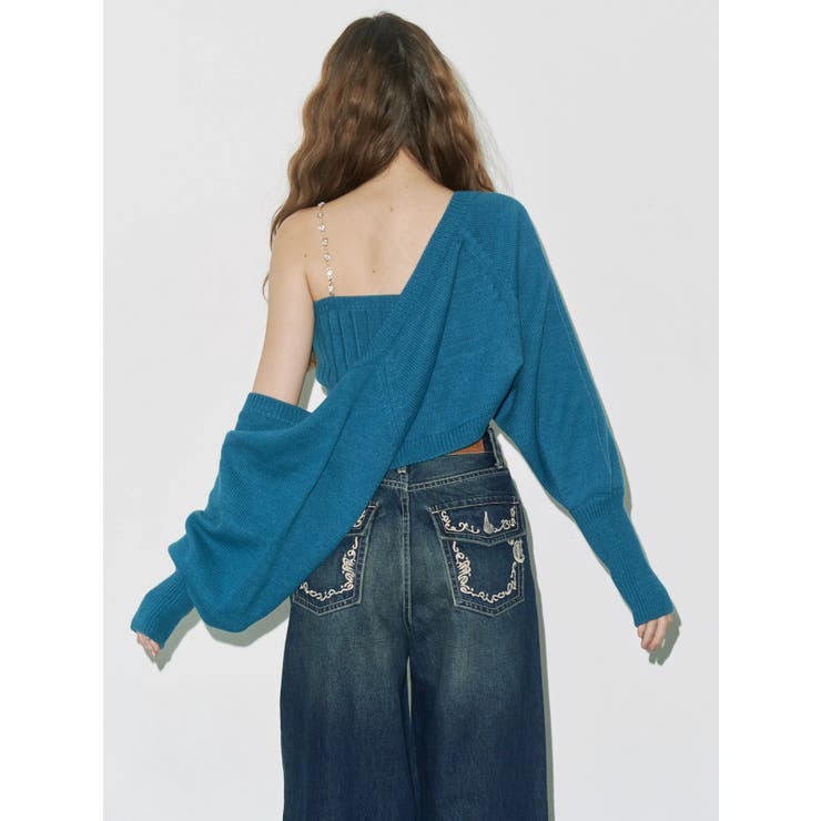 ポケットエンブロイダリーワイドデニムパンツ | EVRIS | 詳細画像4 