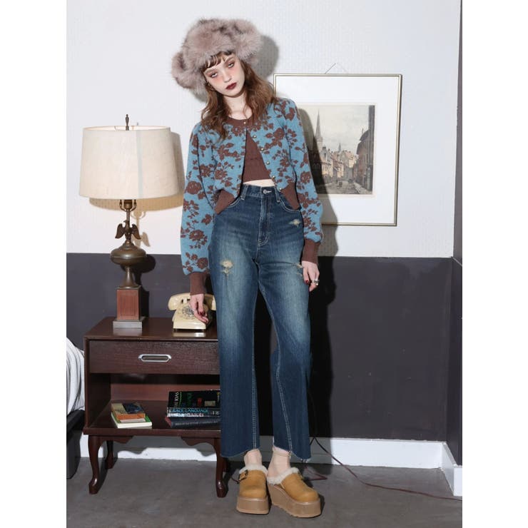 バックリボンワイドデニムパンツ | EVRIS | 詳細画像47 