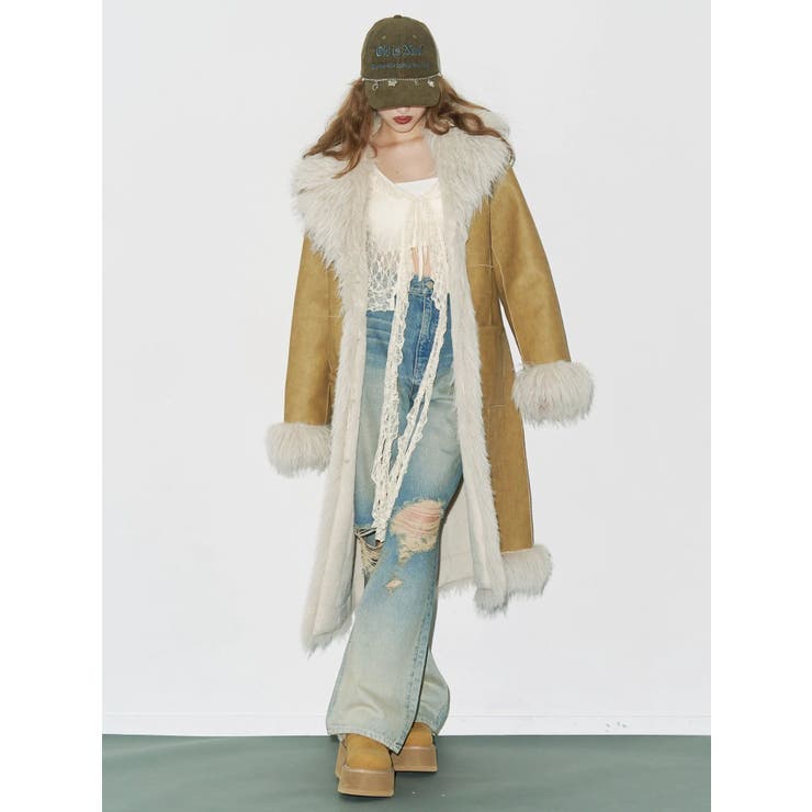 ヴィンテージライクダメージワイドデニムパンツ | EVRIS | 詳細画像9 