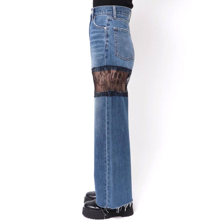 レースドッキングワイドデニムパンツ | EVRIS | 詳細画像27 