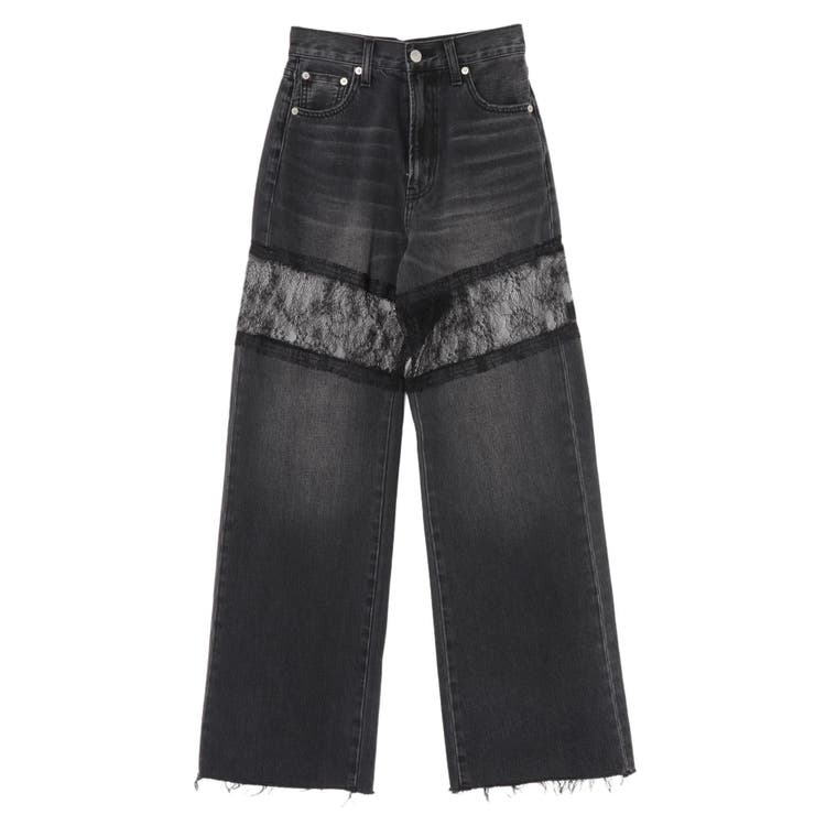 レースドッキングワイドデニムパンツ[品番：MKSW0066799]｜EVRIS
