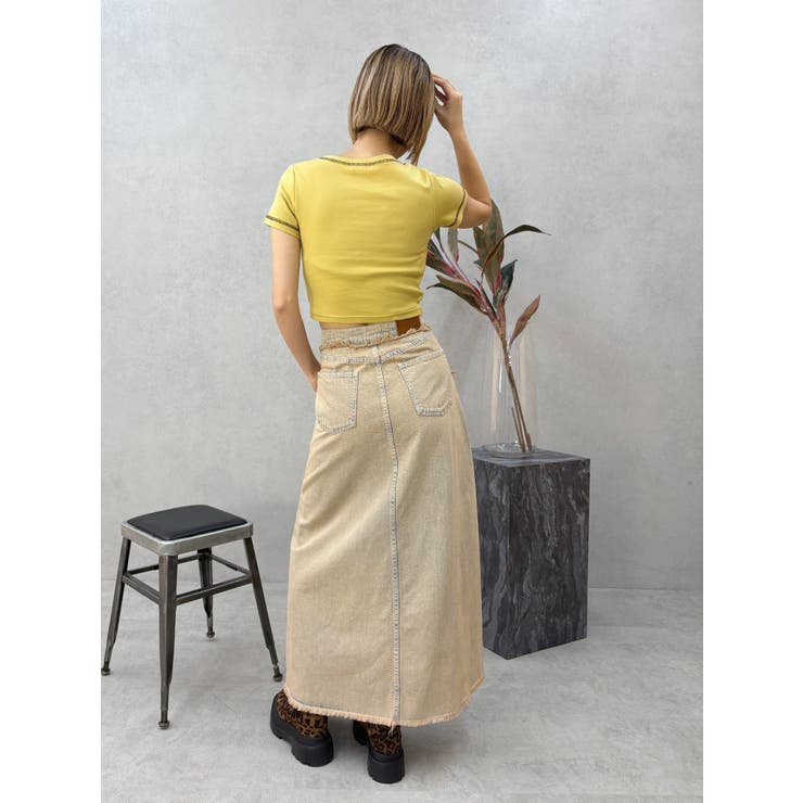 フリンジスリットロングデニムスカート | EVRIS | 詳細画像32 