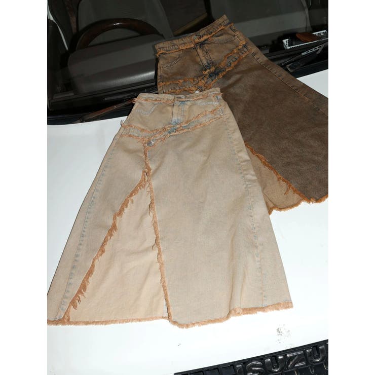 フリンジスリットロングデニムスカート | EVRIS | 詳細画像35 