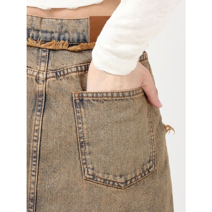 フリンジスリットロングデニムスカート | EVRIS | 詳細画像40 
